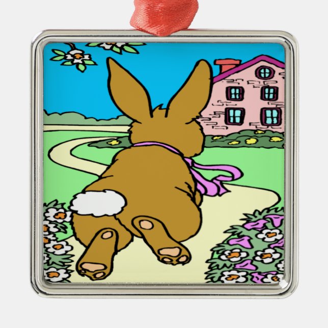Ornamento de Pascua de Bunny Trail (Frente)