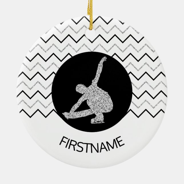 Ornamento de patinaje artístico - plata negra (mac (Atrás)