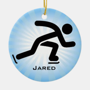 Ornamento de patinaje de velocidad personalizado