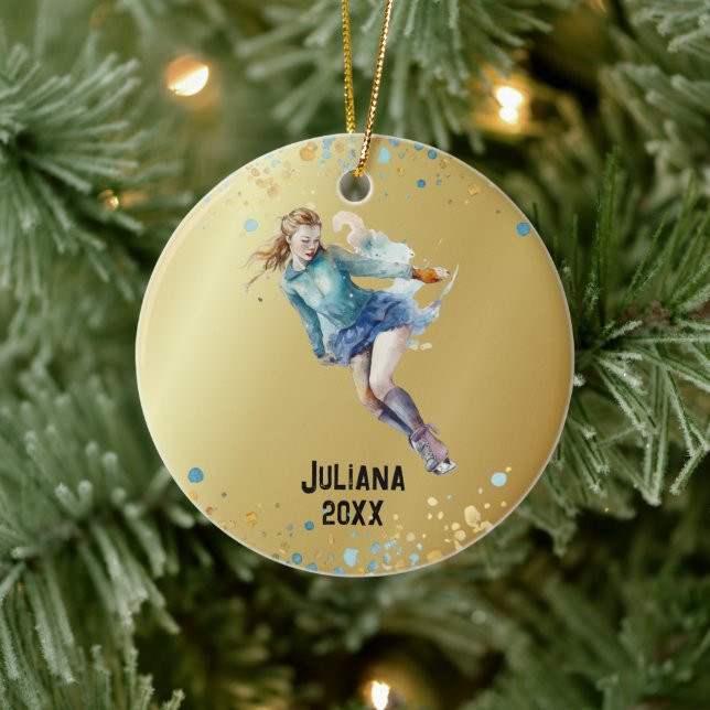 Ornamento de patinaje sobre hielo, Navidades de ho (Árbol)