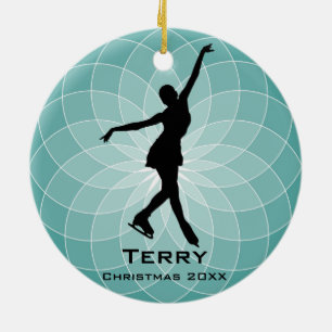Ornamento de patinaje sobre hielo personalizado