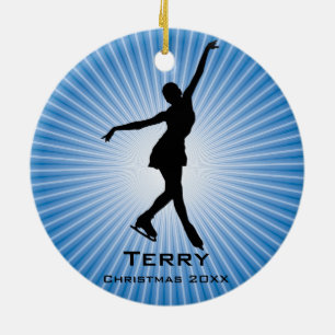 Ornamento de patinaje sobre hielo personalizado