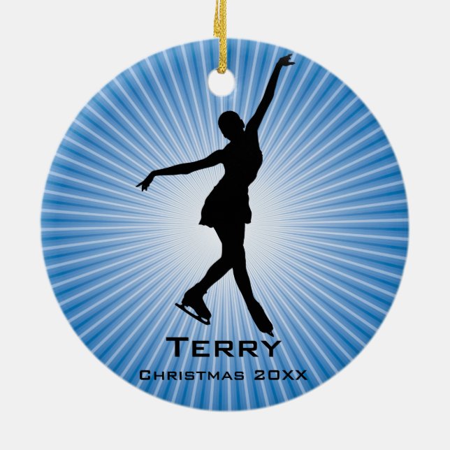 Ornamento de patinaje sobre hielo personalizado (Atrás)