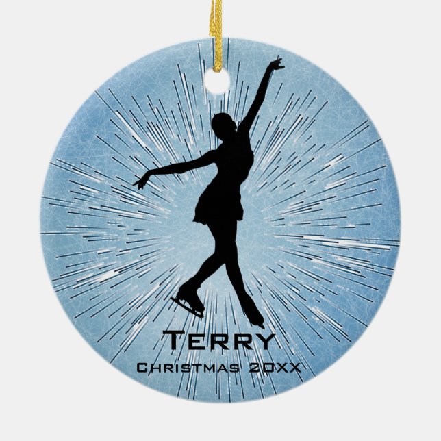 Ornamento de patinaje sobre hielo personalizado (Atrás)