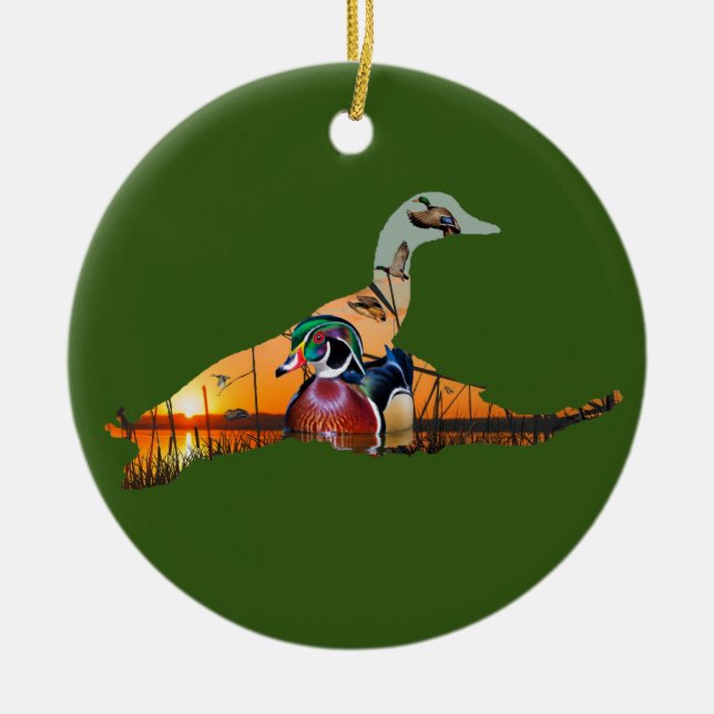 Ornamento de pato de madera de personalizable, Mal (Frente)
