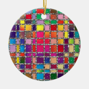 Ornamento de patrón multicolor de la ventana de vi