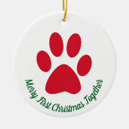Ornamento de Paw Print First Christmas Together