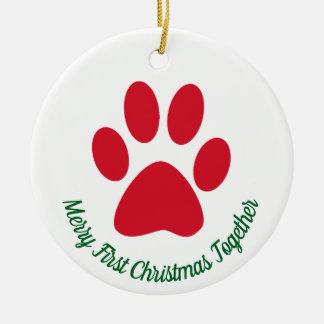 Ornamento de Paw Print First Christmas Together