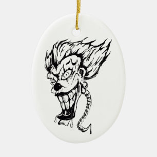 Ornamento de payaso malvado