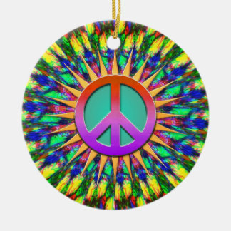 Ornamento de paz sicodélico Sunshine Groovy