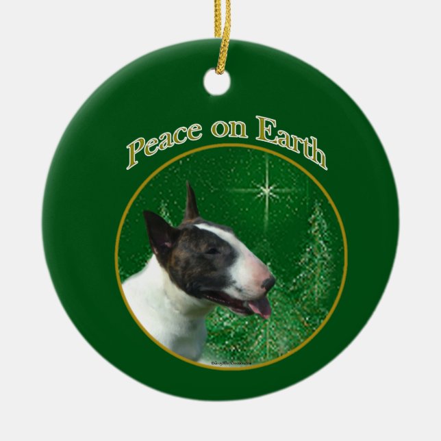 Ornamento de Peace Bull Terrier (Frente)