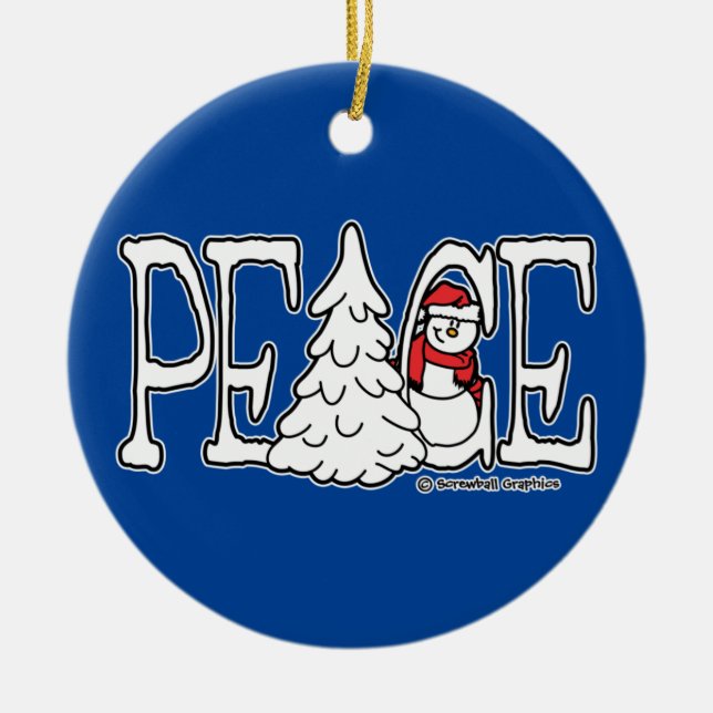 Ornamento de Peace Snowman (Frente)