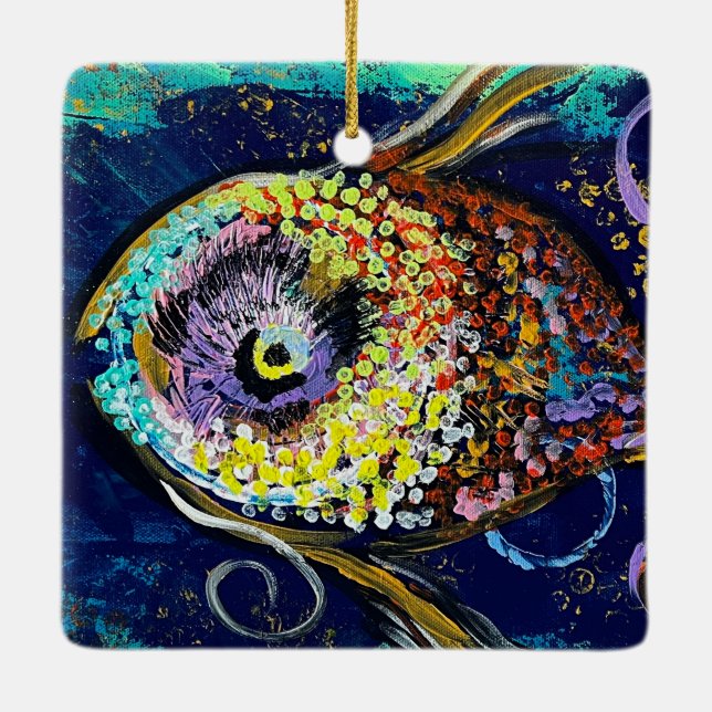 Ornamento de peces Mardi Gras (Reverso)