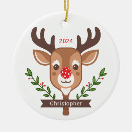 Ornamento de pelota de reno personalizado