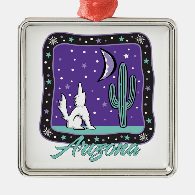 Ornamento de Pendant Plateado de Arizona (Frente)