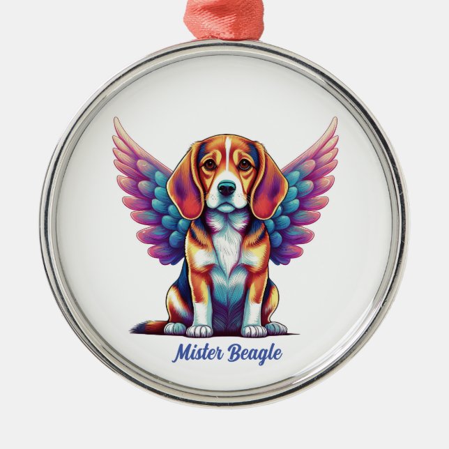 Ornamento de perro acrílico conmemorativo del beag (Frente)