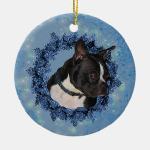 Ornamento de perro adorable de Boston Terrier