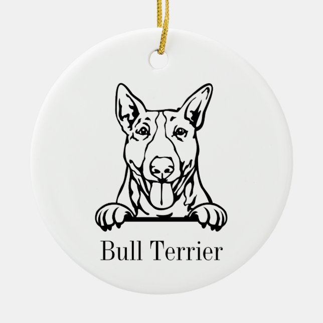 Ornamento de perro Bull Terrier (Frente)