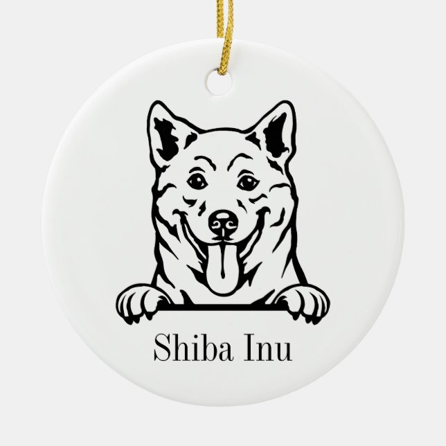 Ornamento de perro chiba inu (Frente)