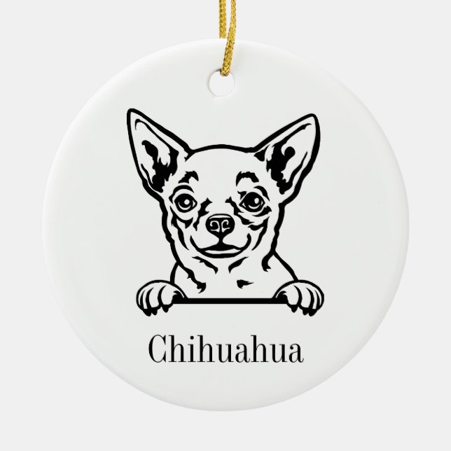 Ornamento de perro chihuahua (Frente)