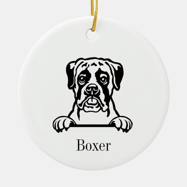 Ornamento de perro de Boxer (Frente)