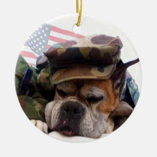 Ornamento de perro de Boxer Patriótico