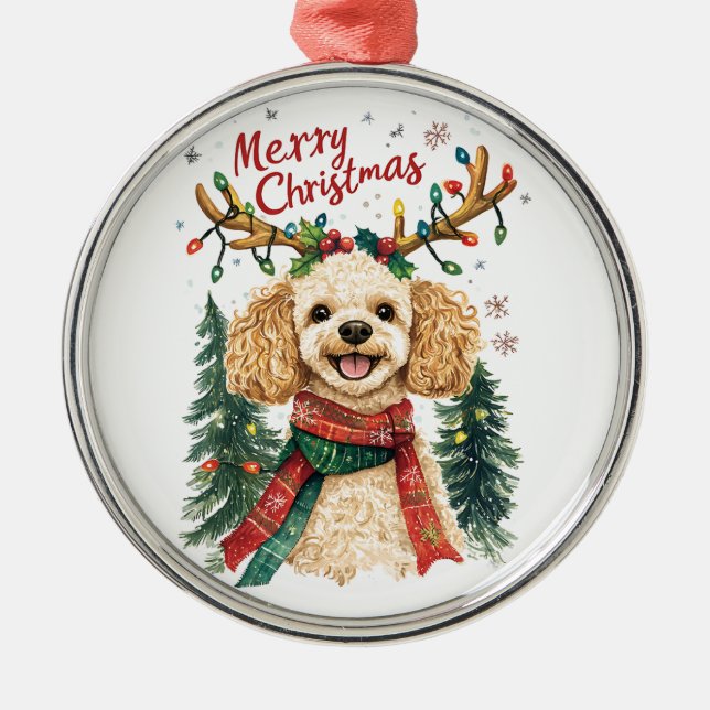 Ornamento de perro de caniche (Frente)