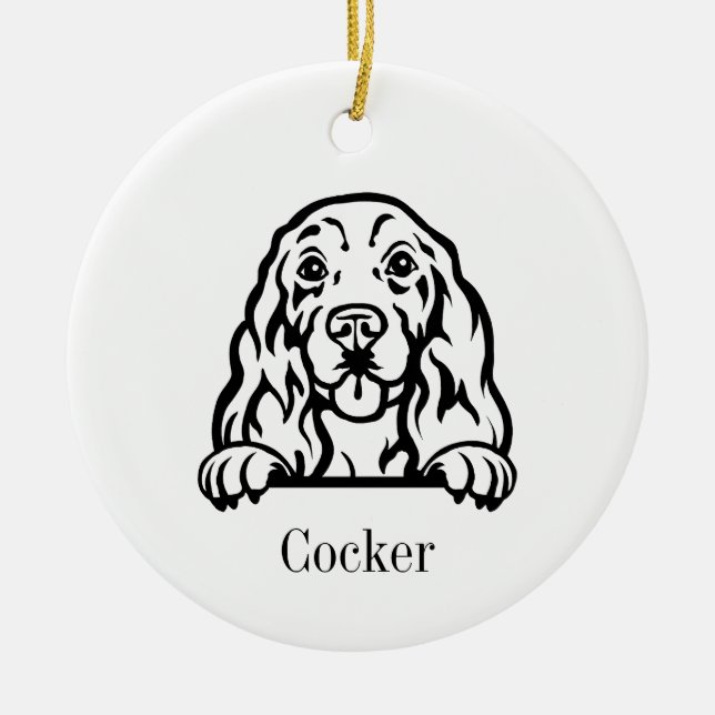 Ornamento de perro de Cocker Spaniel (Frente)