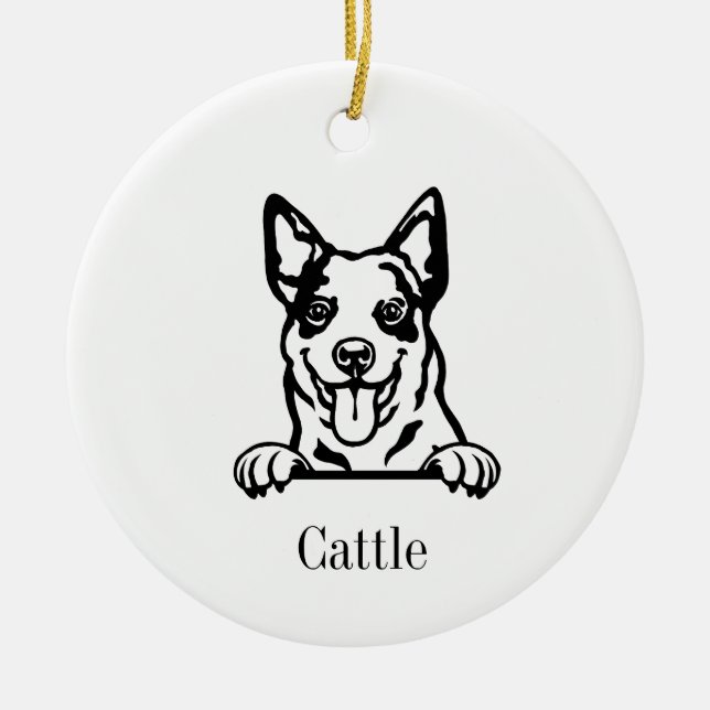Ornamento de perro de ganado vacuno australiano (Frente)