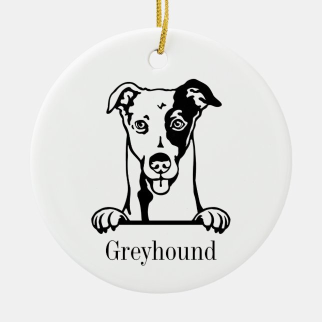 Ornamento de perro de Greyhound de Italia (Frente)