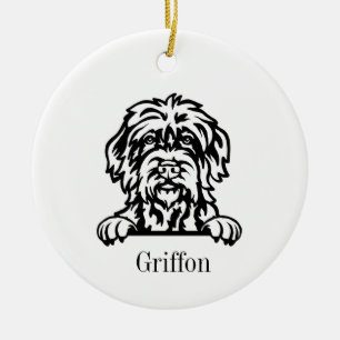 Ornamento de perro de Griffon con hilo dental