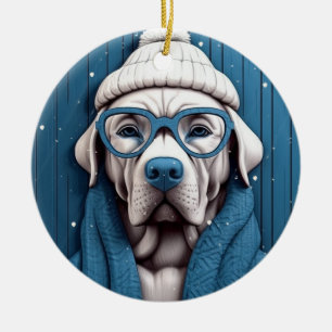 Ornamento de perro de Guay de invierno