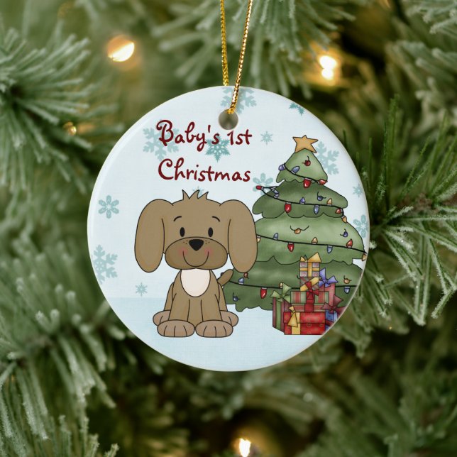 Ornamento de perro de primer Navidad del bebé pers (Árbol)