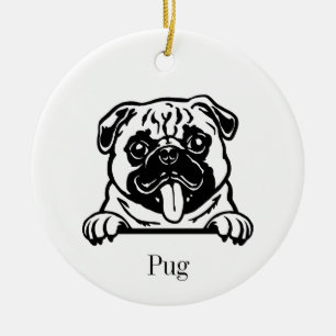 Ornamento de perro de pug