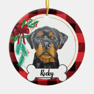 Ornamento de perro de Rottweiler