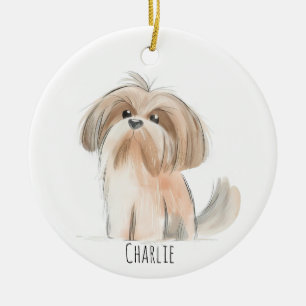Ornamento de perro de Shitzu