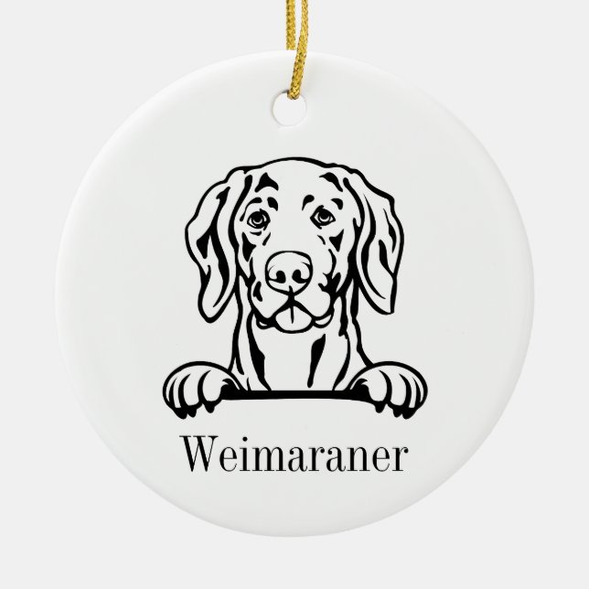 Ornamento de perro de Weimaraner (Frente)