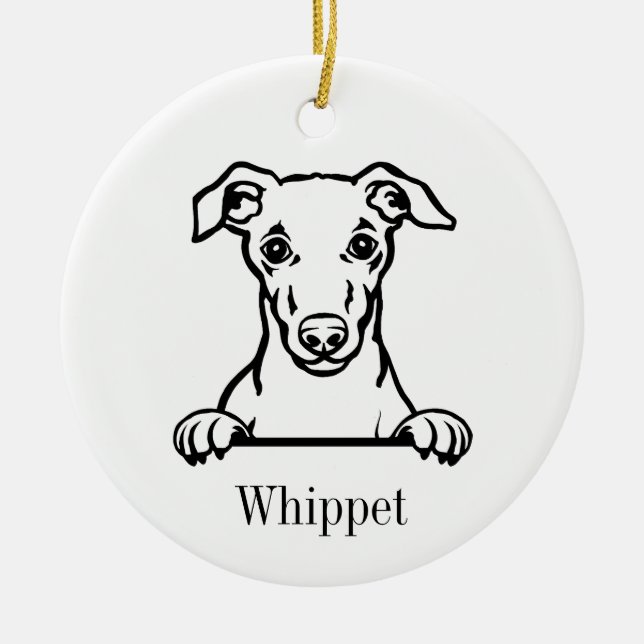 Ornamento de perro de Whippet (Frente)