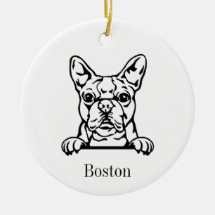 Ornamento de perro del Boston Terrier