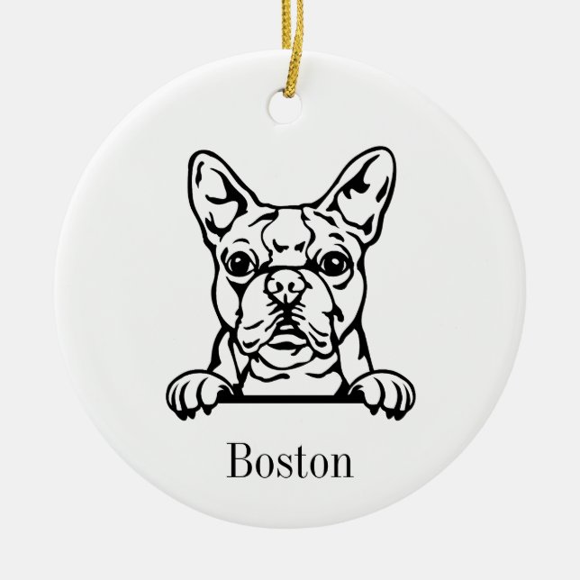 Ornamento de perro del Boston Terrier (Frente)