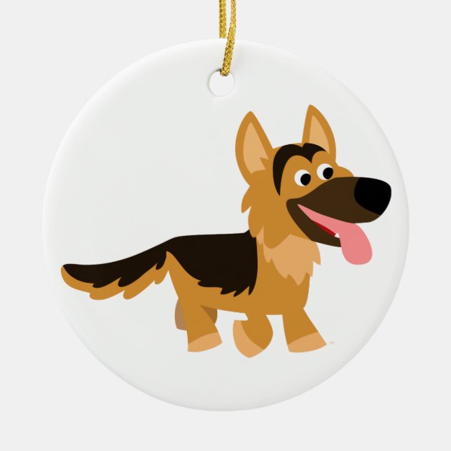 Ornamento de perro pastor alemán de Personalizado  (Frente)