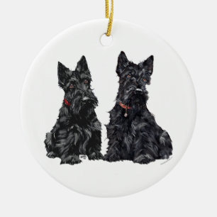 Ornamento de perros escoceses