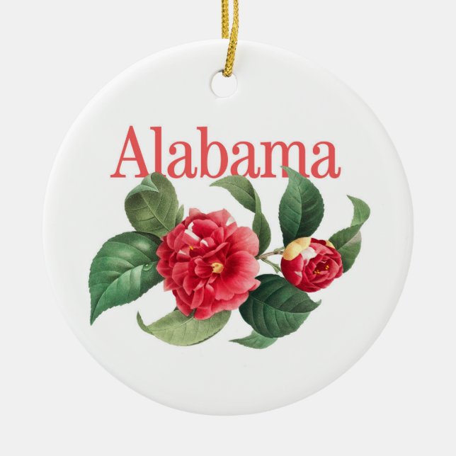 Ornamento de personalizable Alabama con Camellia (Frente)