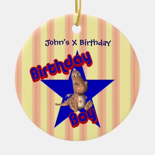 Ornamento de Personalizable Birthday Boy Cute Drag (Frente)