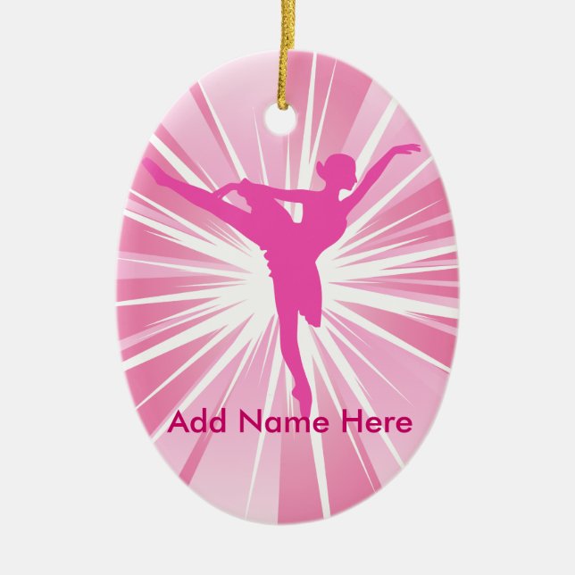 Ornamento de personalizable de nombre de Ballerina (Frente)