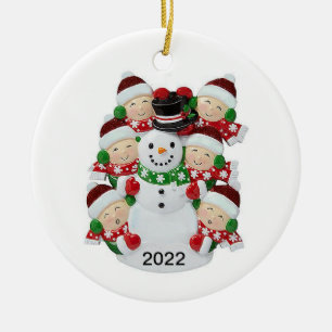 Ornamento de personalizable de snowman de 6 person