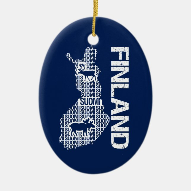 ornamento de personalizable FINLAND MAP (Frente)