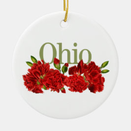 Ornamento de personalizable Ohio con Carnations