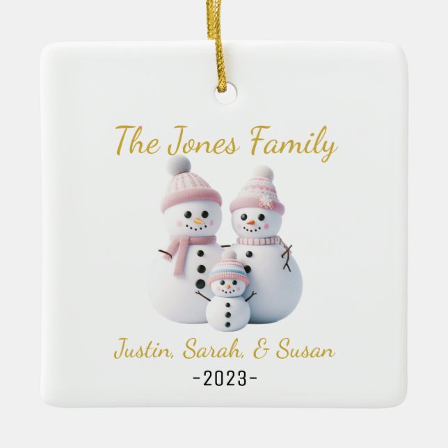 Ornamento de personalizable Snowman (Anverso)