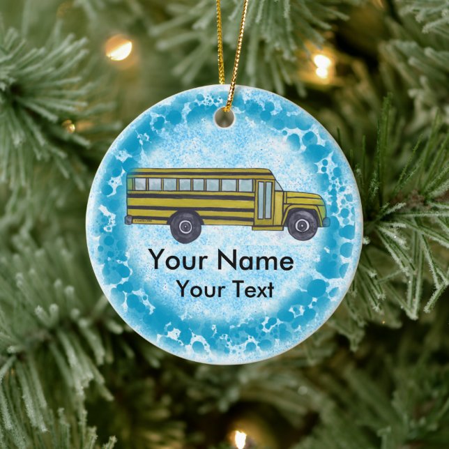 Ornamento de personalizado de autobús escolar (Árbol)